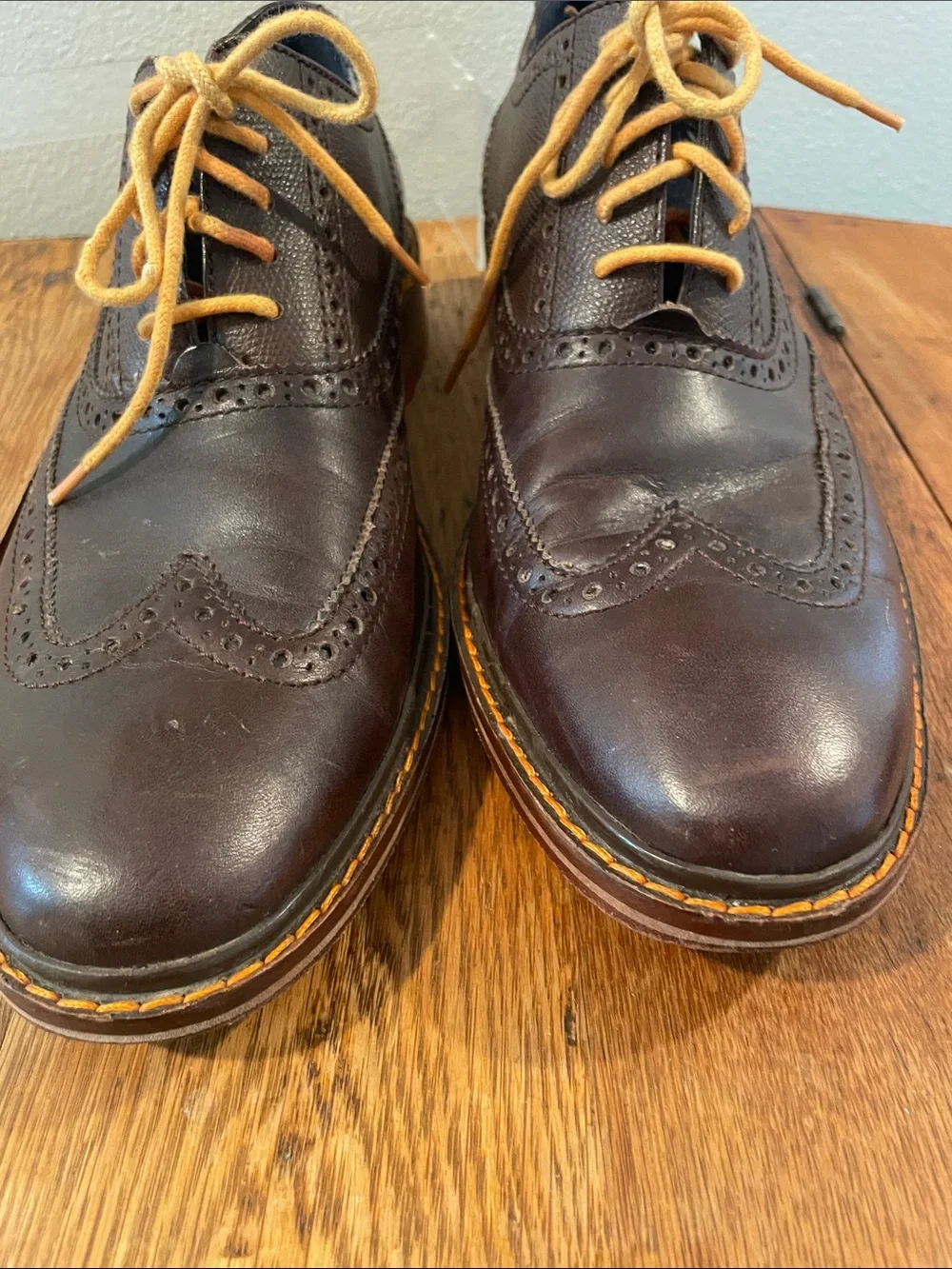 Cole Haan Colton Wingtip Brogue Oxfords — Brown — Size 9